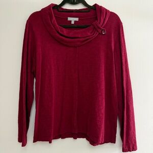 Habitat long sleeve cotton top with loose cowl neck